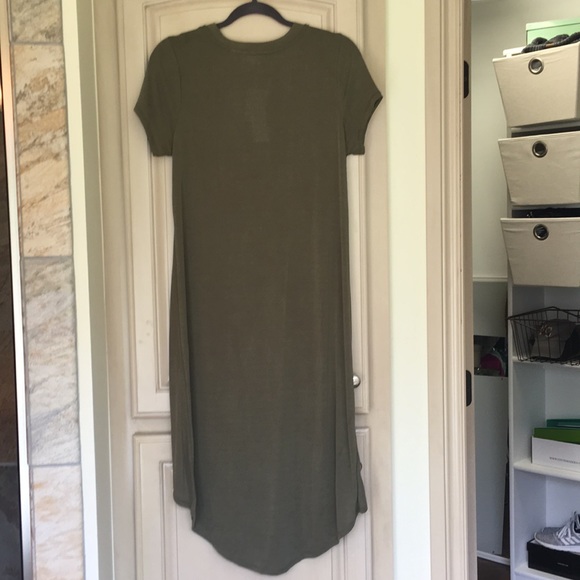 Long Olive Green Knotted Top size Large - Picture 6 of 6